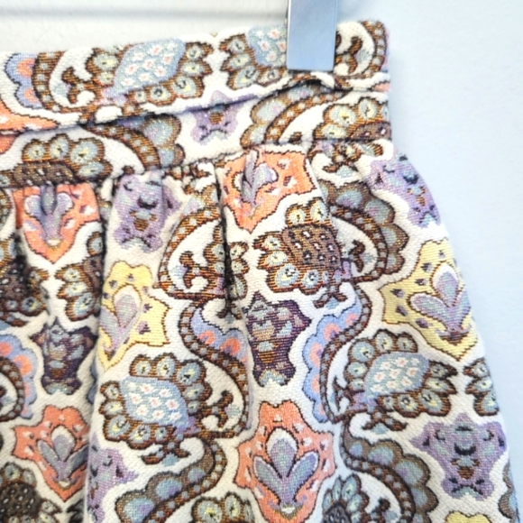 Zara Paisley Jacquard High Waist A-line Skirt - Picture 2 of 7